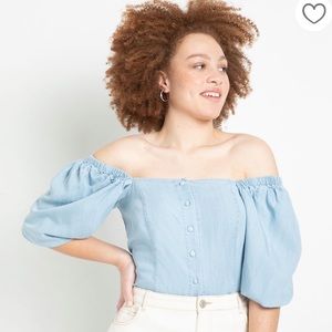 NWT Eloquii Chambray Blouse Size 22